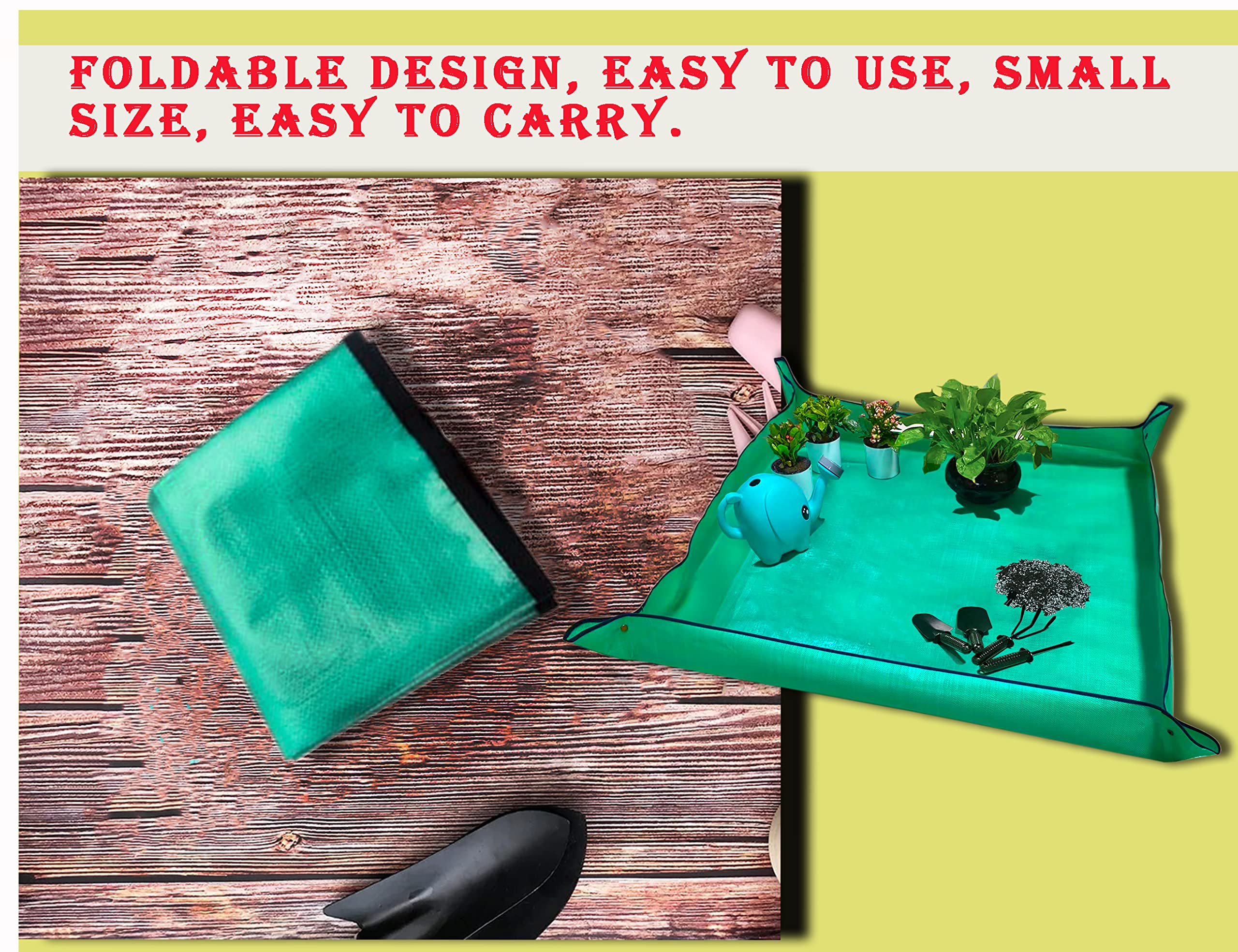 WondMall repotting mat on lawn demonstrates indoor-outdoor versatility