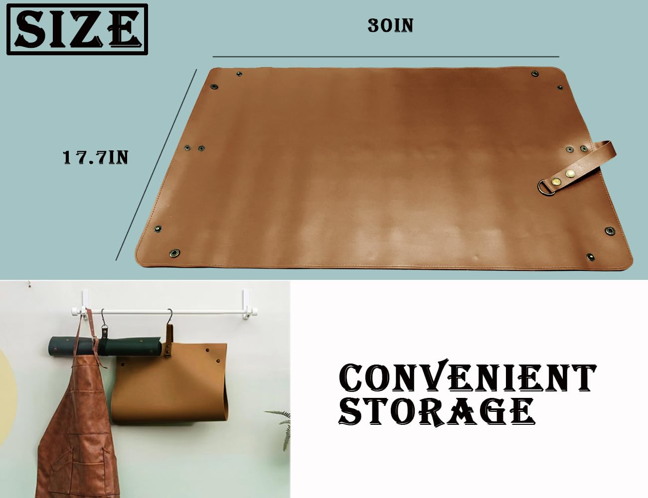 WondMall storage strap on 30x18 mat for tidy gardening setup