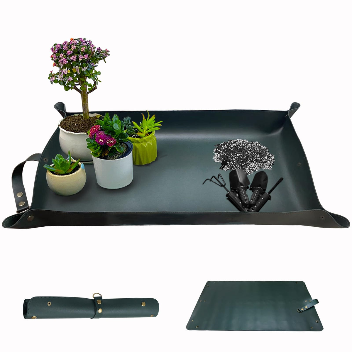WondMall thickened leather repotting mat laid flat to protect surfaces