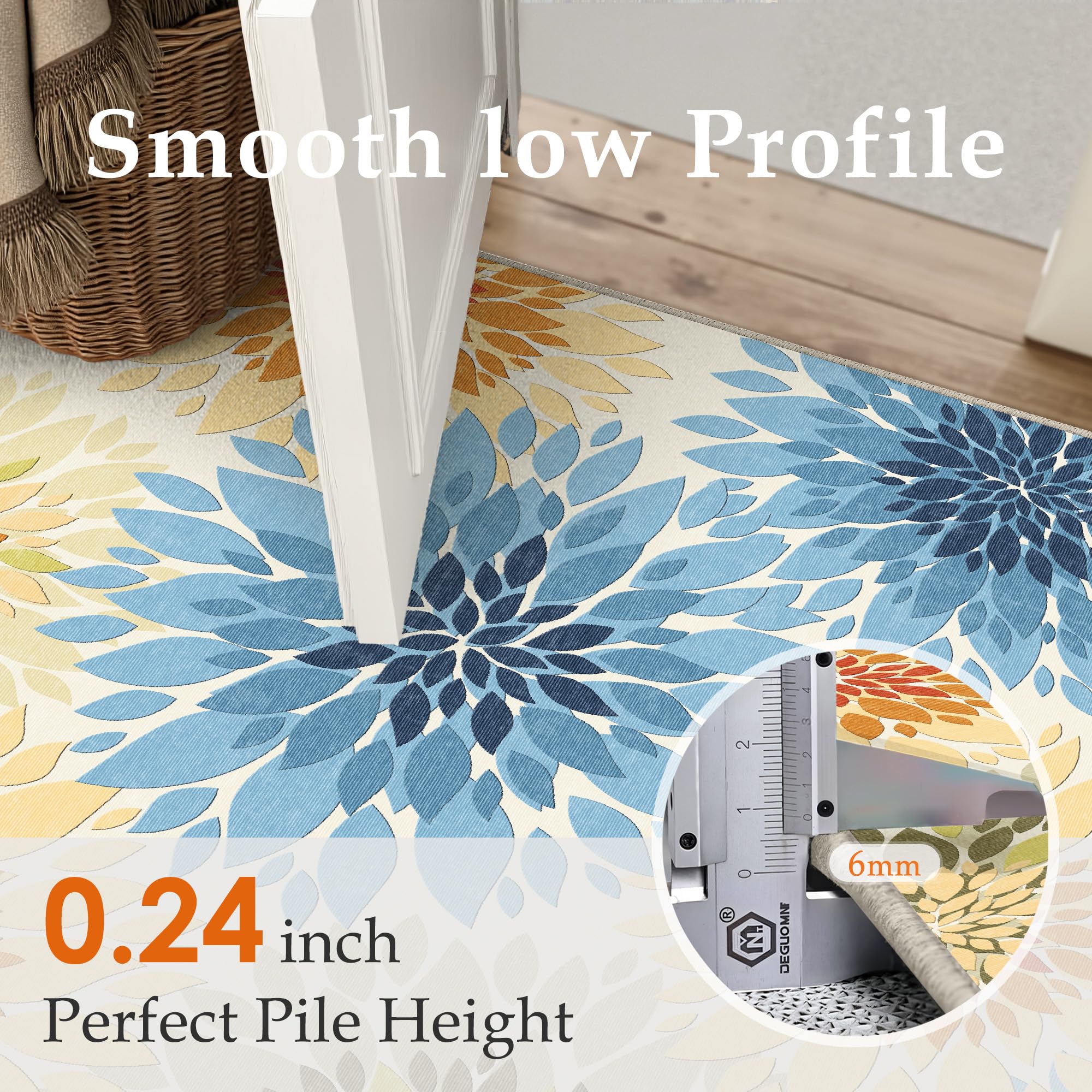 WondRg easy-care rug, shake vacuum or rinse for quick cleanup.