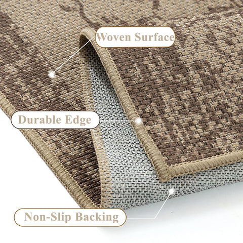 WondRg Easy Jute Outdoor Rug entryway placement emphasizes non-slip safety on clean floors