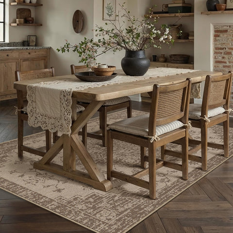 WondRg Easy Jute Outdoor Rug kitchen area addition adds subtle color without clutter