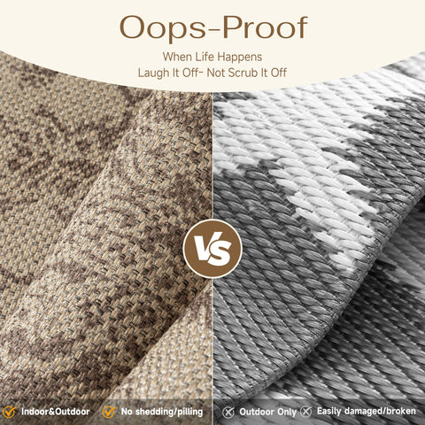 WondRg Easy Jute Outdoor Rug living room styling with low-profile comfort
