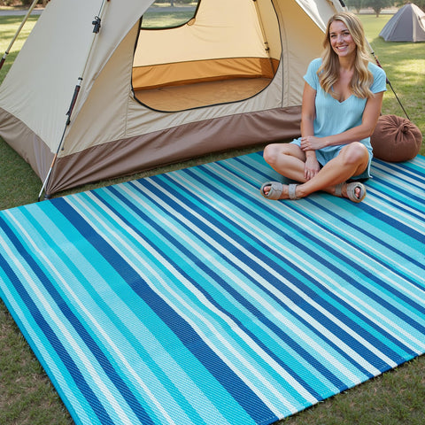WondRg waterproof and easy to clean patio rug after spills