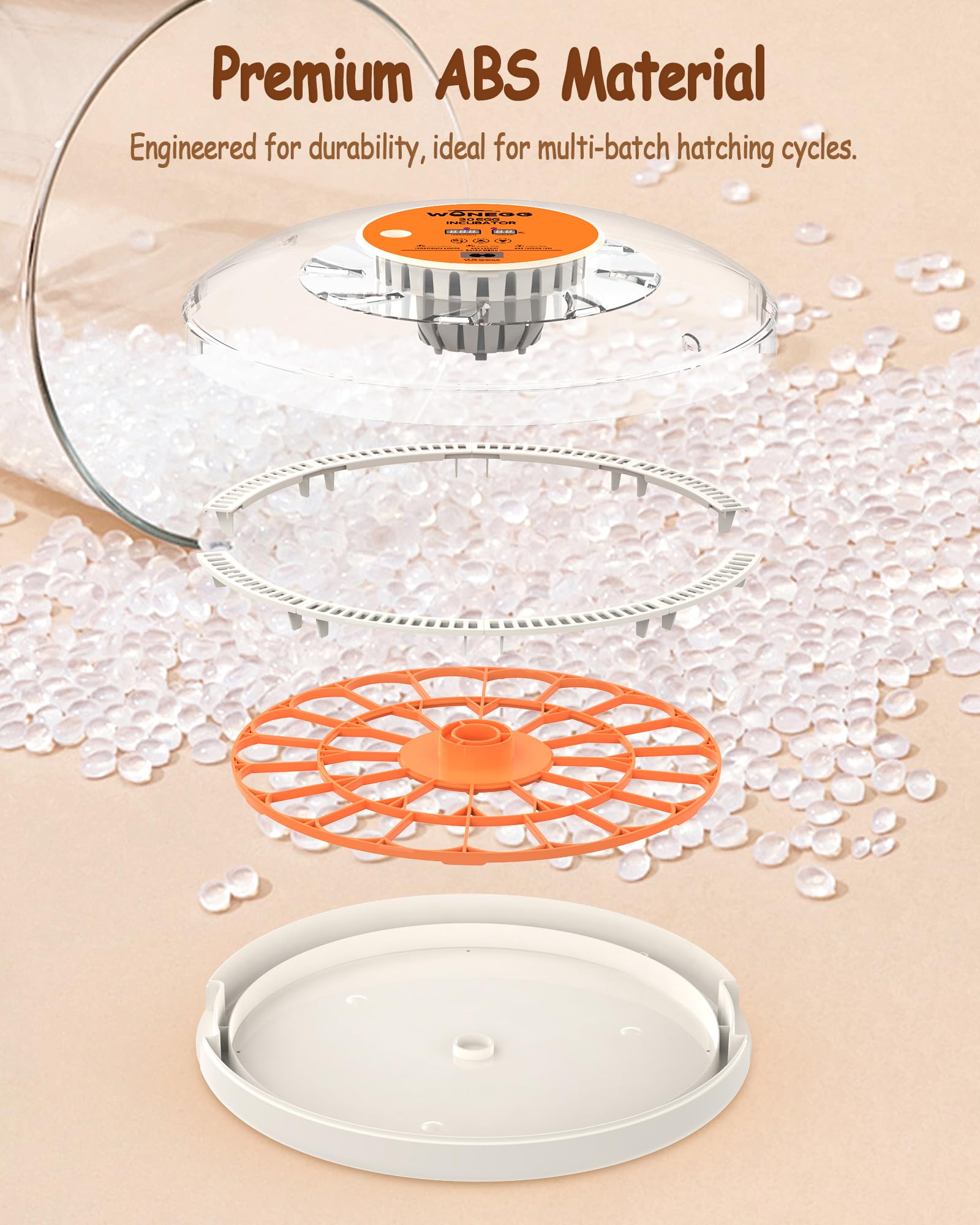 WONEGG ergonomic handle makes transport simple after hatching sessions.