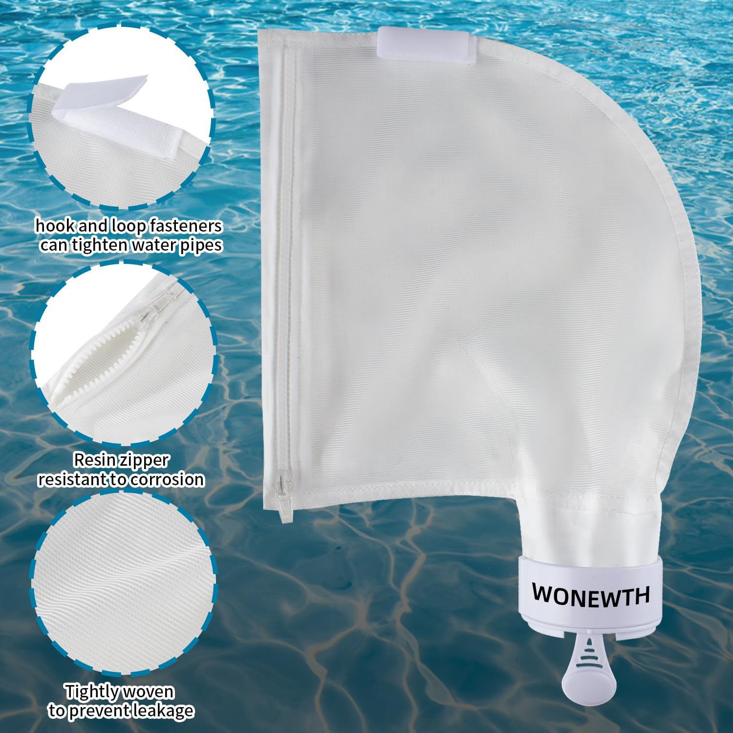 WONEWTH durable stitching reinforces bag longevity during regular cleaning cycles.