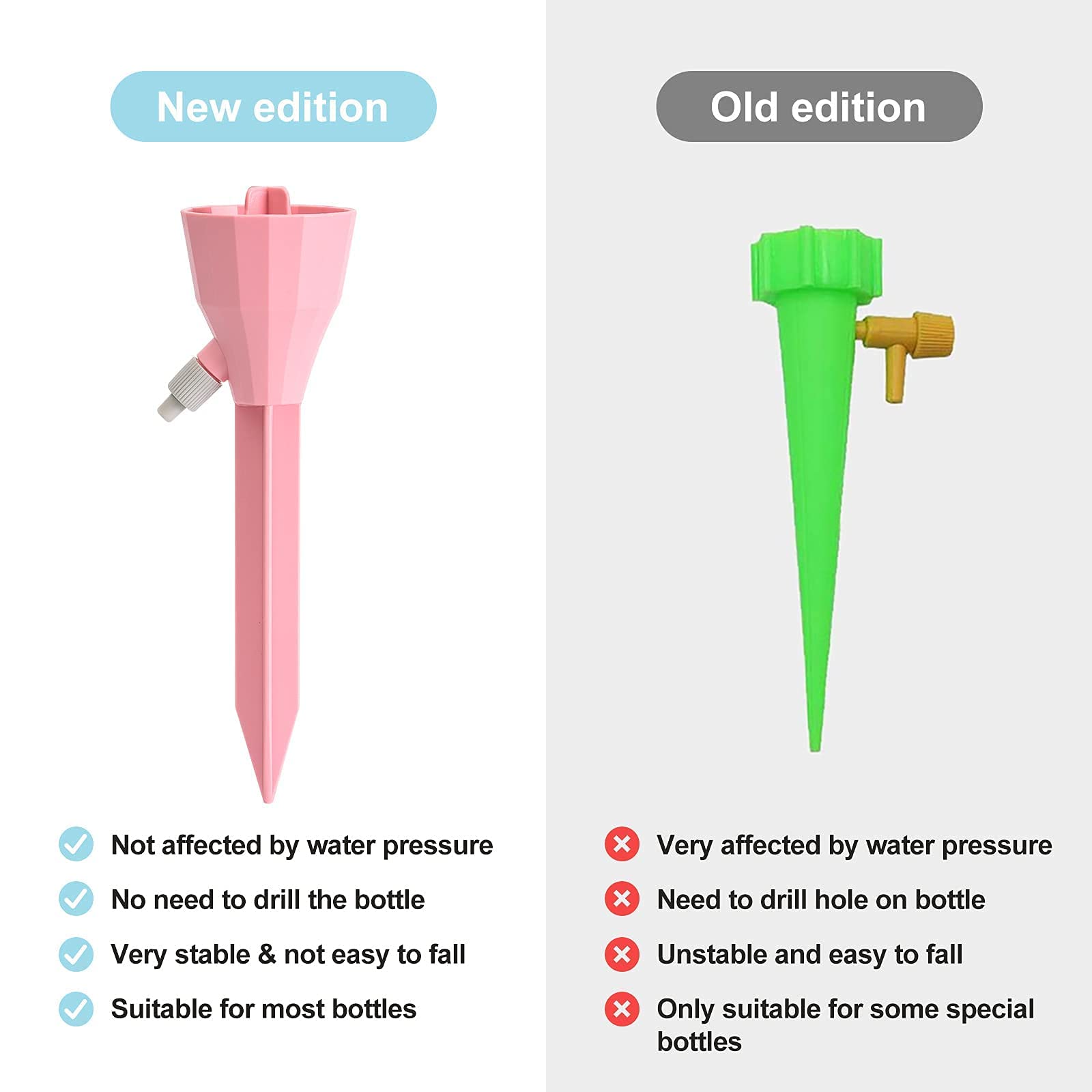 Wonglea self-watering spike inserted in soil delivering steady moisture