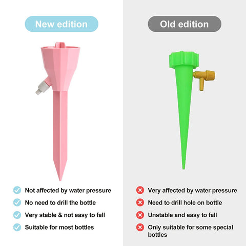 Wonglea self-watering spike inserted in soil delivering steady moisture
