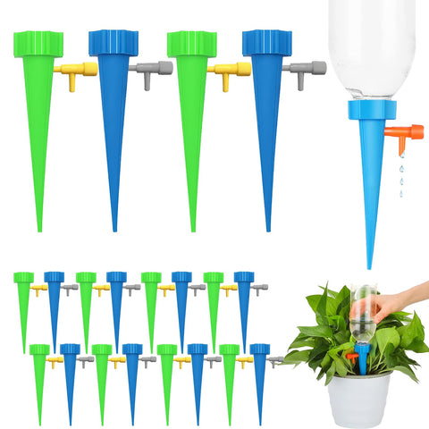 Wonglea self-watering spikes in action keep potted plants hydrated.