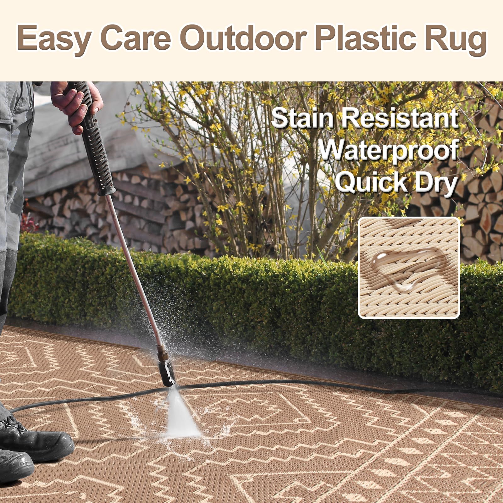 Wonnitar lightweight rug folds easily for camping and beach setups.