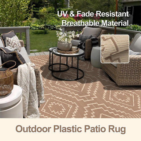 Wonnitar rug UV resistant material resists sun fading on balconies.