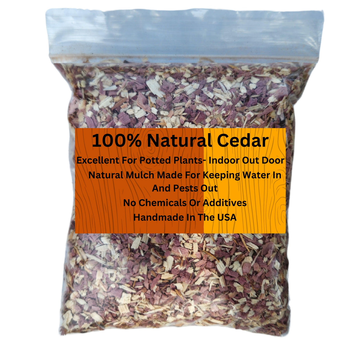 Wood Smith USA cedar chips half-quart bag for outdoor mulch and moisture retention