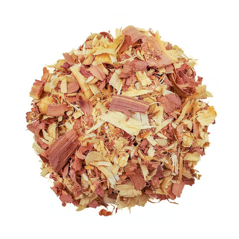 Cedar shavings used as dog bedding with odor absorption.