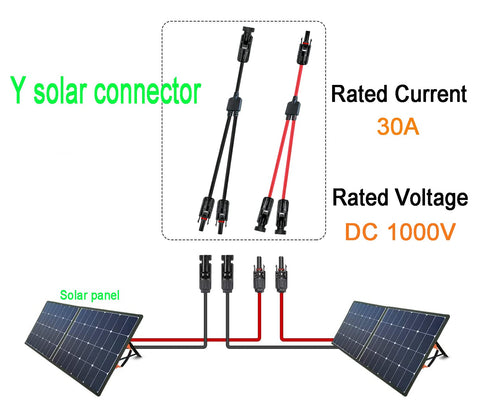 Woodguilin Y solar connector with 40 cm cable for compact roof installs