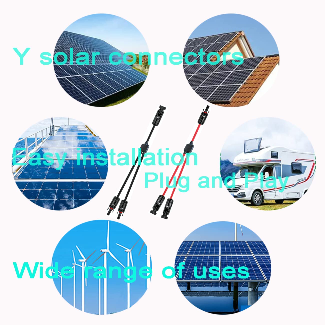 Woodguilin Y solar connector two-branch setup simplifies parallel connections