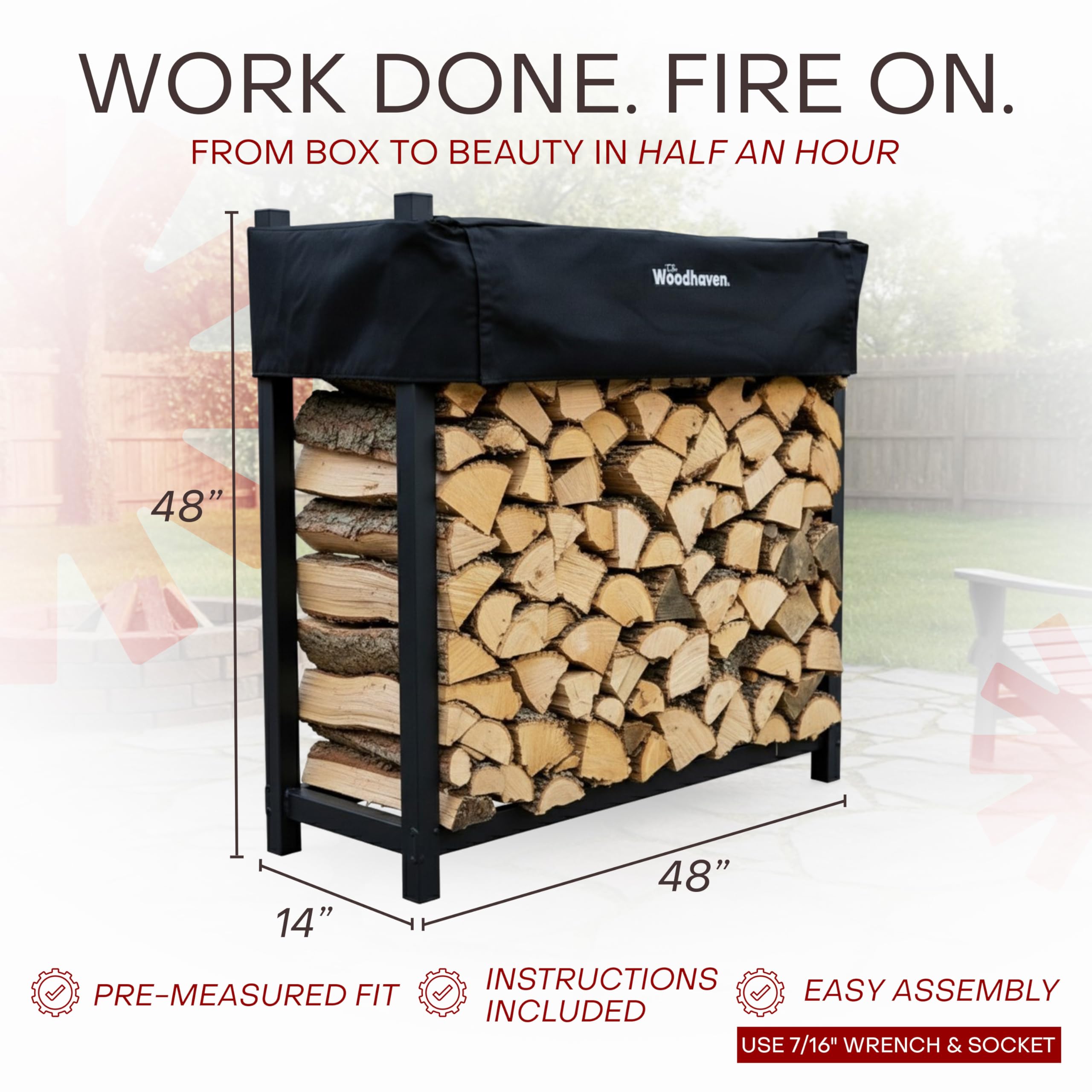 Woodhaven made-in-USA rack emphasizes quality craftsmanship and sturdy design.