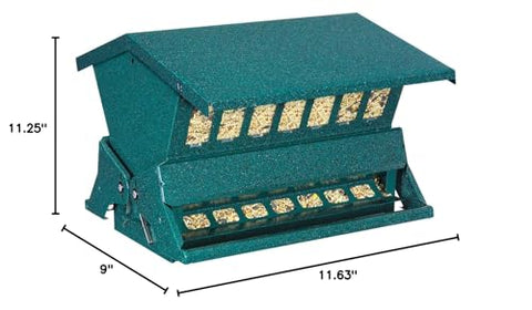 Woodlink Absolute II feeder comes ready to hang or with pole mounting kit.
