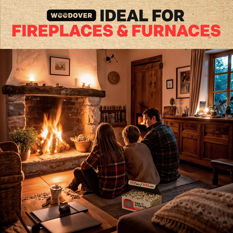 Woodover moisture-resistant fire starters ideal for year-round fires.