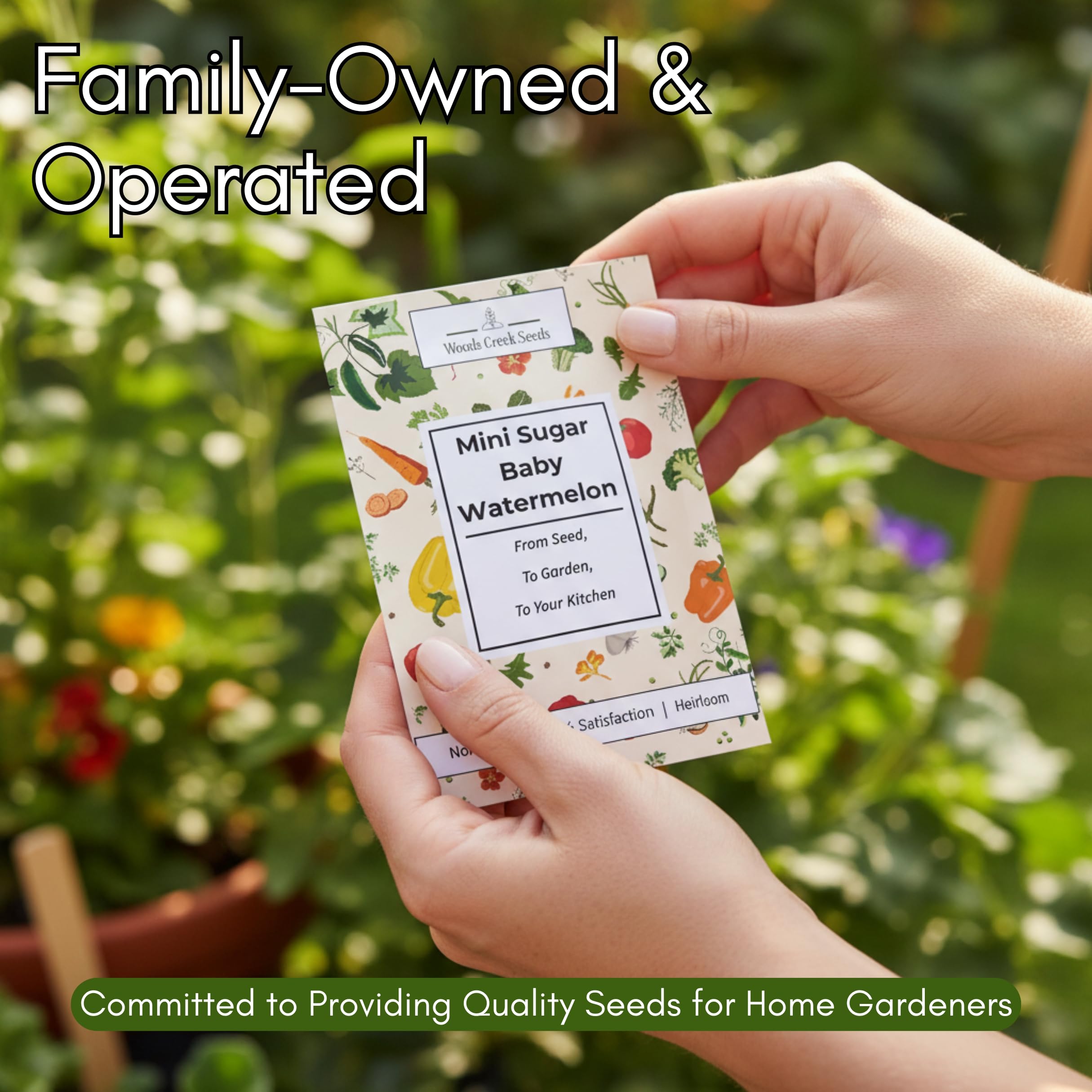 Woods Creek Seeds Sugar Baby open-pollinated non-GMO seeds, traditional variety appeal
