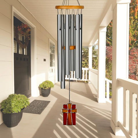 Woodstock Chimes 28-inch wind chime for patios delivers calm, musical backyard decor