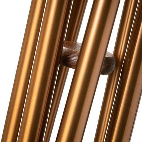 Woodstock Chimes Amazing Grace bronze tubes close-up shows resonant harmonics.