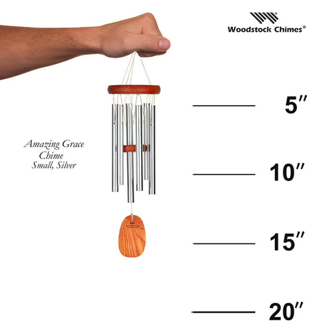 Woodstock Chimes Amazing Grace wind chime with removable windcatcher for personalization