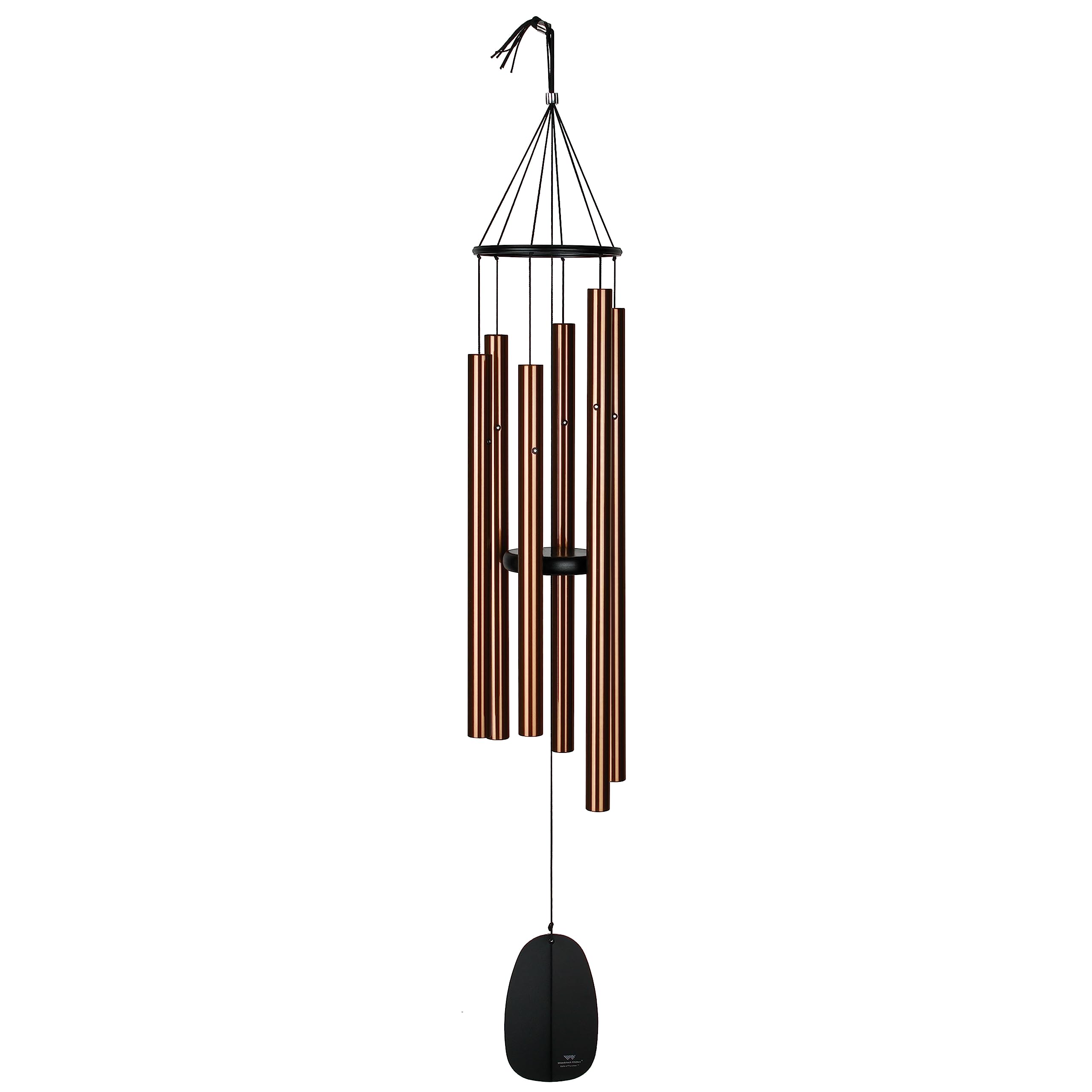 Woodstock Chimes Bronze Large Bells of Paradise setup in outdoor space for soothing harmony.