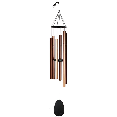 Woodstock Chimes Bronze Large Bells of Paradise setup in outdoor space for soothing harmony.