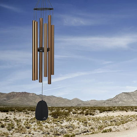 Woodstock Chimes Bronze Large Bells of Paradise close-up tubes delivering pure resonant tones.