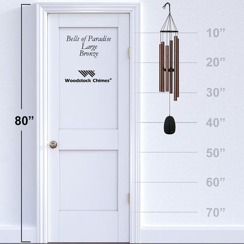 Woodstock Chimes Bronze Large Bells of Paradise wind catcher detail showing weather resistance.