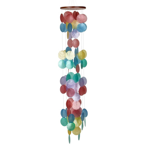 Woodstock Chimes Capiz Waterfall Wind Chime 40 inch display for tranquil outdoor ambience.