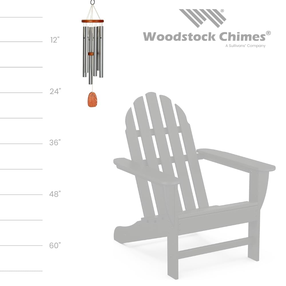 Woodstock Chimes cherry ash wood finish highlights durable outdoor decor and weather resistance