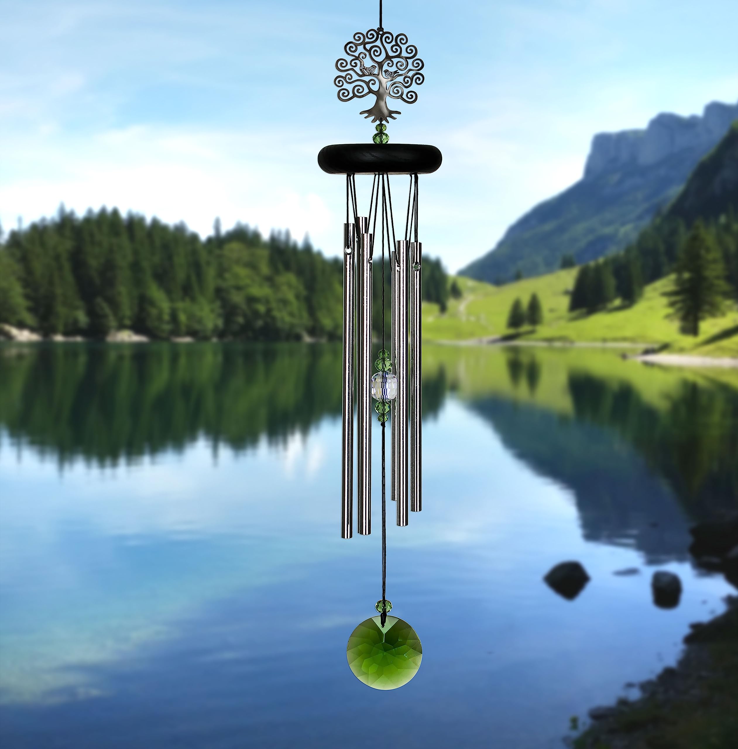 Woodstock Chimes crystal accents catching light for decorative appeal.