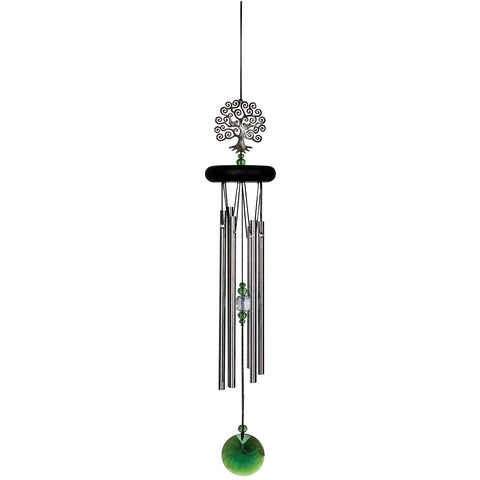 Woodstock Chimes Crystal Tree of Life with green accents for outdoor ambiance.