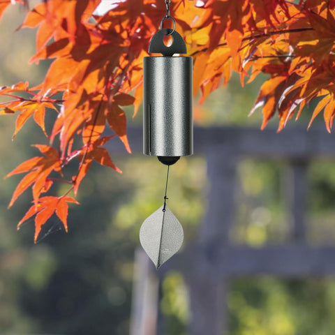 Woodstock Chimes Heroic Windbell close up of deep-tone sound in breeze