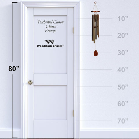 Woodstock Chimes Pachelbel Canon Bronze 32inch windcatcher enhances outdoor decor.