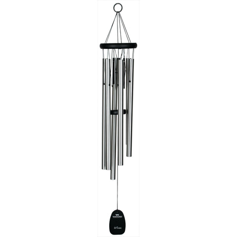 Woodstock Chimes Pachelbel's Canon in D top view highlights ash wood cap and weather-resistant finish.
