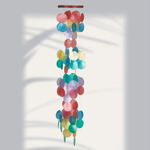 Woodstock Chimes solid wood top detail highlighting authentic Indonesian craftsmanship.