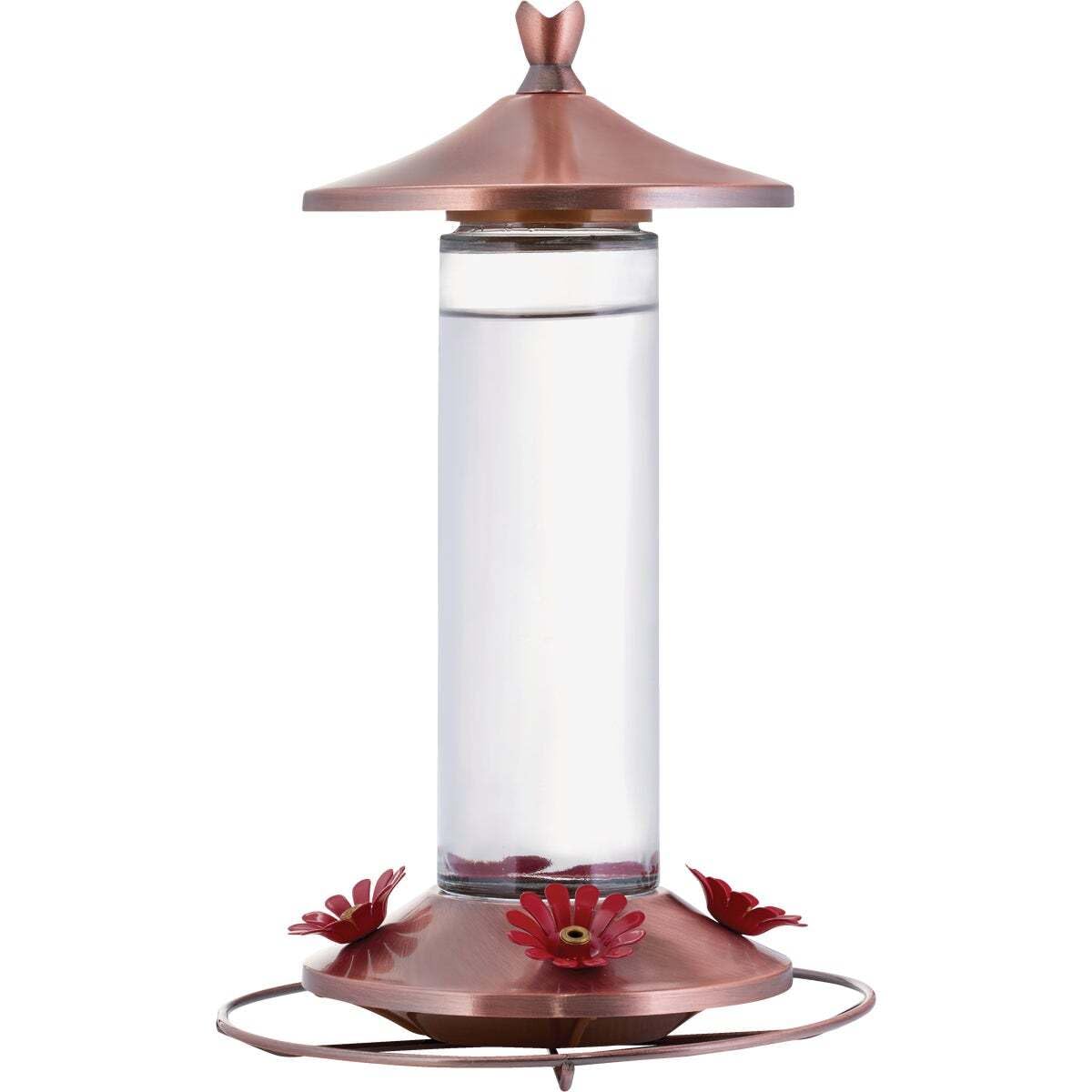Woodstream Birdscapes durable copper and glass construction resists outdoor wear.