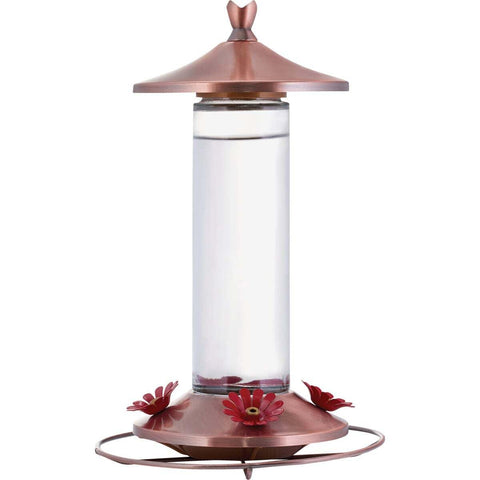 Woodstream Birdscapes durable copper and glass construction resists outdoor wear.