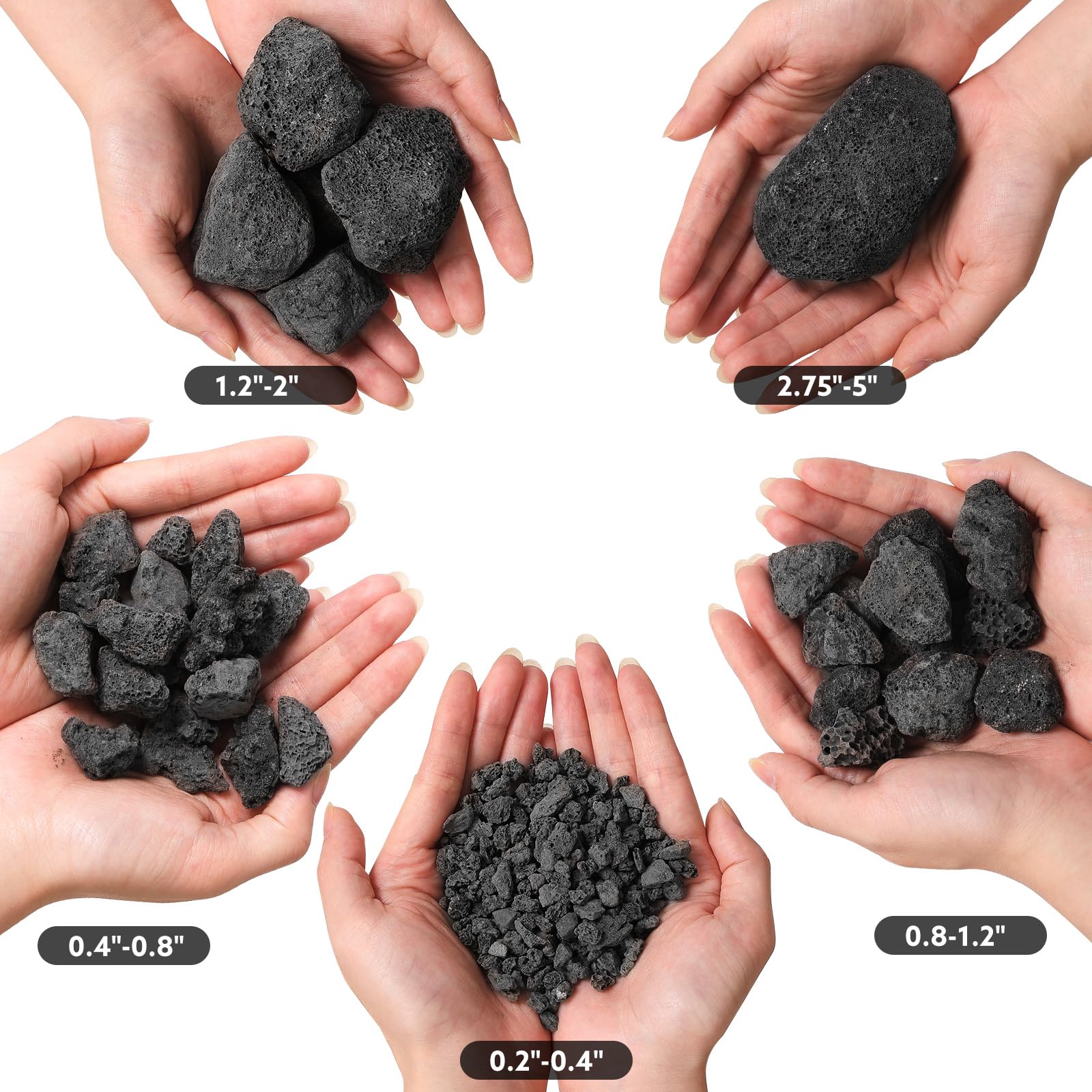 WoodUS lava rocks in an indoor fireplace offer low-maintenance warmth.