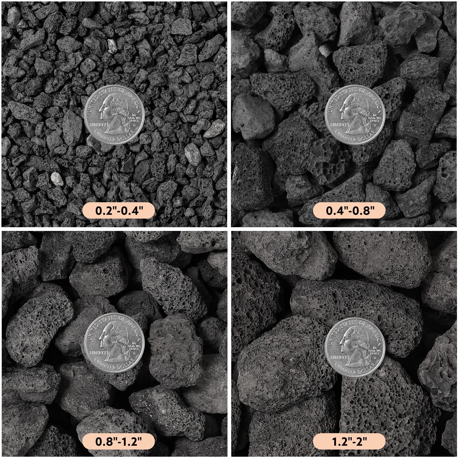 WoodUS lava rocks on outdoor gas fire table provide durable, even heat.