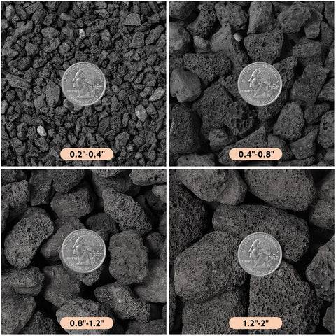 WoodUS lava rocks on outdoor gas fire table provide durable, even heat.