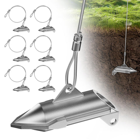 WooFog six-pack earth anchors in packaging for outdoor setup