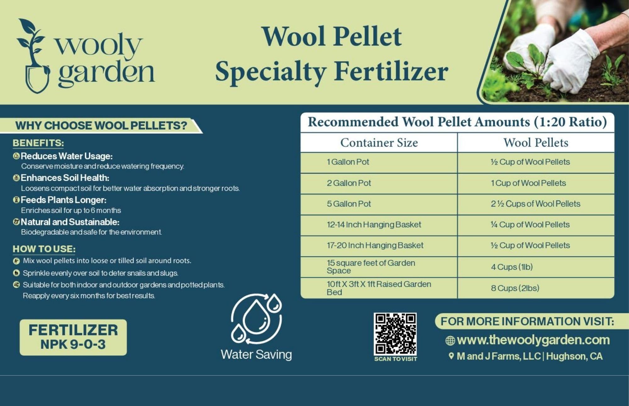Wooly Garden wool pellets loosen compact soil near roots.