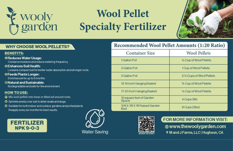 Wooly Garden wool pellets loosen compact soil near roots.