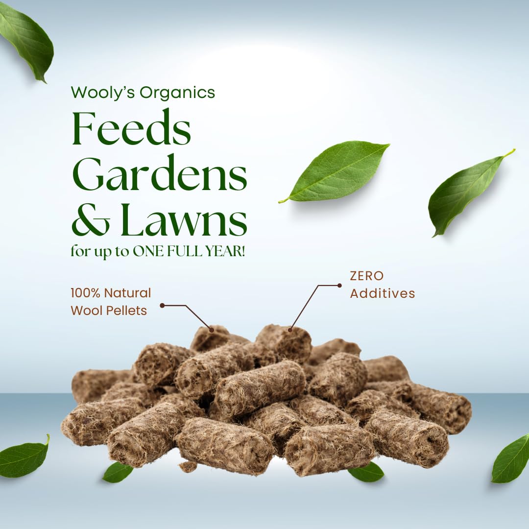 Wooly's Organics Wool Pellets being applied to a container garden for healthy growth