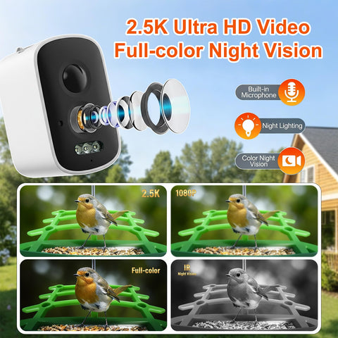 WOOMO 2K camera with 120-degree lens captures broad backyard activity.