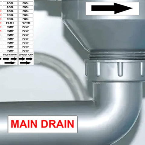 Wootile plumbing labels spa equipment clearly mark spa components for easier maintenance.