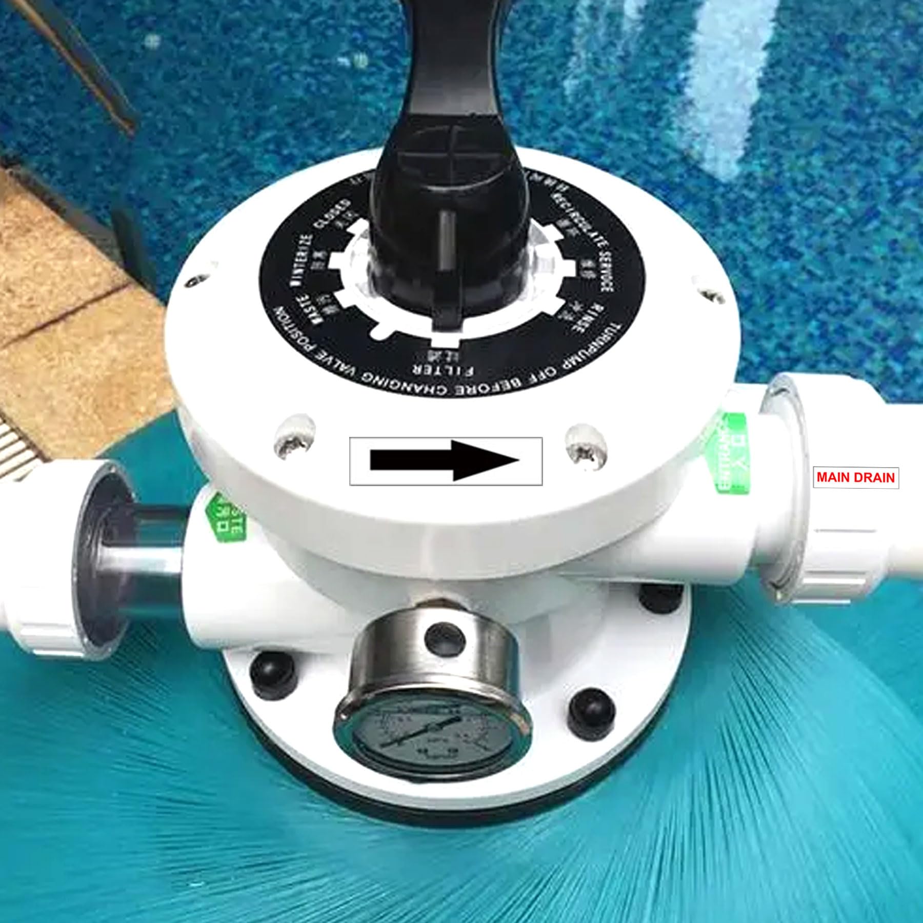 Wootile pool equipment identification tags mark components during installation or sale.